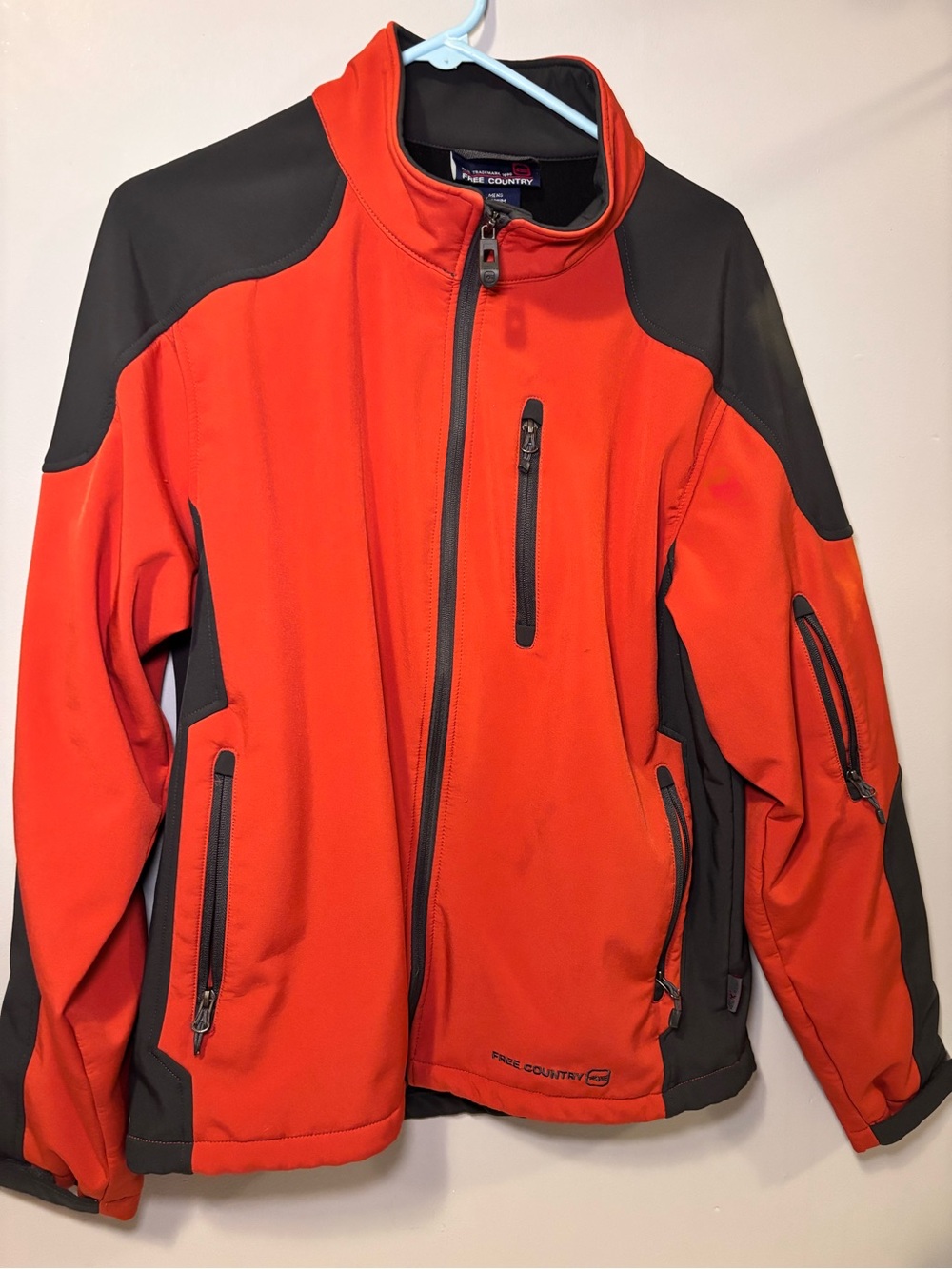 Free Country Men's Orange and Charcoal Softshell Jacket